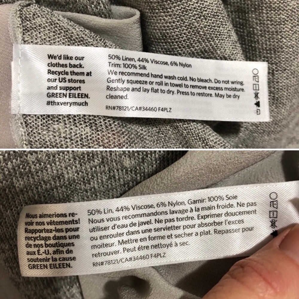 Eileen Fisher Open Linen Silk Panel Cardigan - Picture 8 of 9